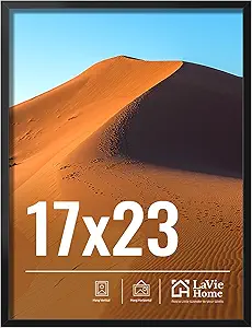 LaVie Home 17x23 Picture Frame for Wall Display, 17x23 Black Picture Frame with HD Plexiglas, 17 x 23 Poster Frame 1 Pack, Display Frame for Vertical or Horizontal, Classic Collection