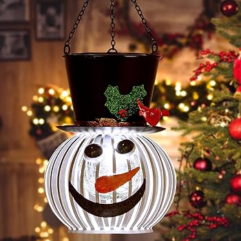 Amazon.co.jp: VEWOSTAR クリスマス 雪だるま ソーラー ランタン