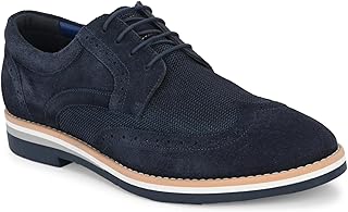 OVERDRIVE Cognac Vintage Vibe Premium Leather Formal Brogues for Men with TPR Sole