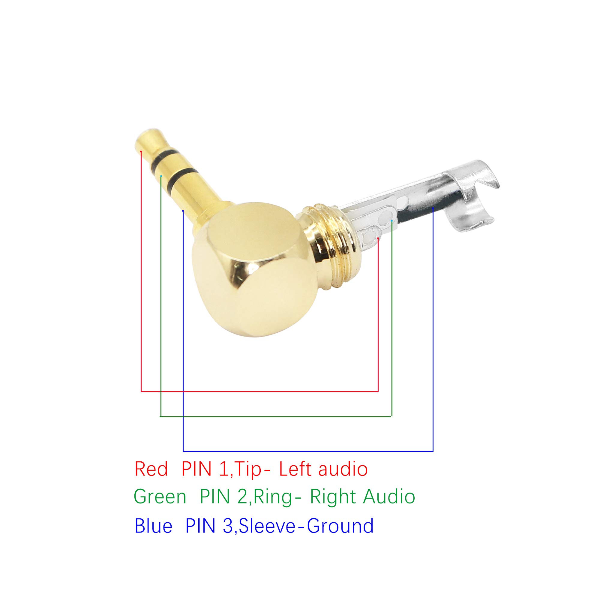 Ricambio TRS maschio spina 3 poli ad angolo retto 3,5 mm tipo saldatura fai da te cavo audio connettore YOUCHENG per riparazione cuffie cuffie
