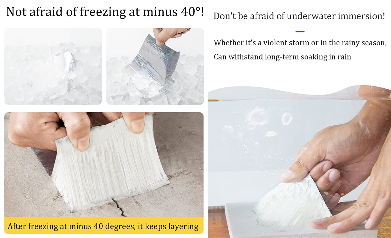 Nastro butilico, nastro butilico impermeabile, 2/4" WX 16,4'L, nastro a prova di perdite for esterni aggiornato for riparazioni di plastica e metallo, striscia sigillante resistente ai raggi for tutte