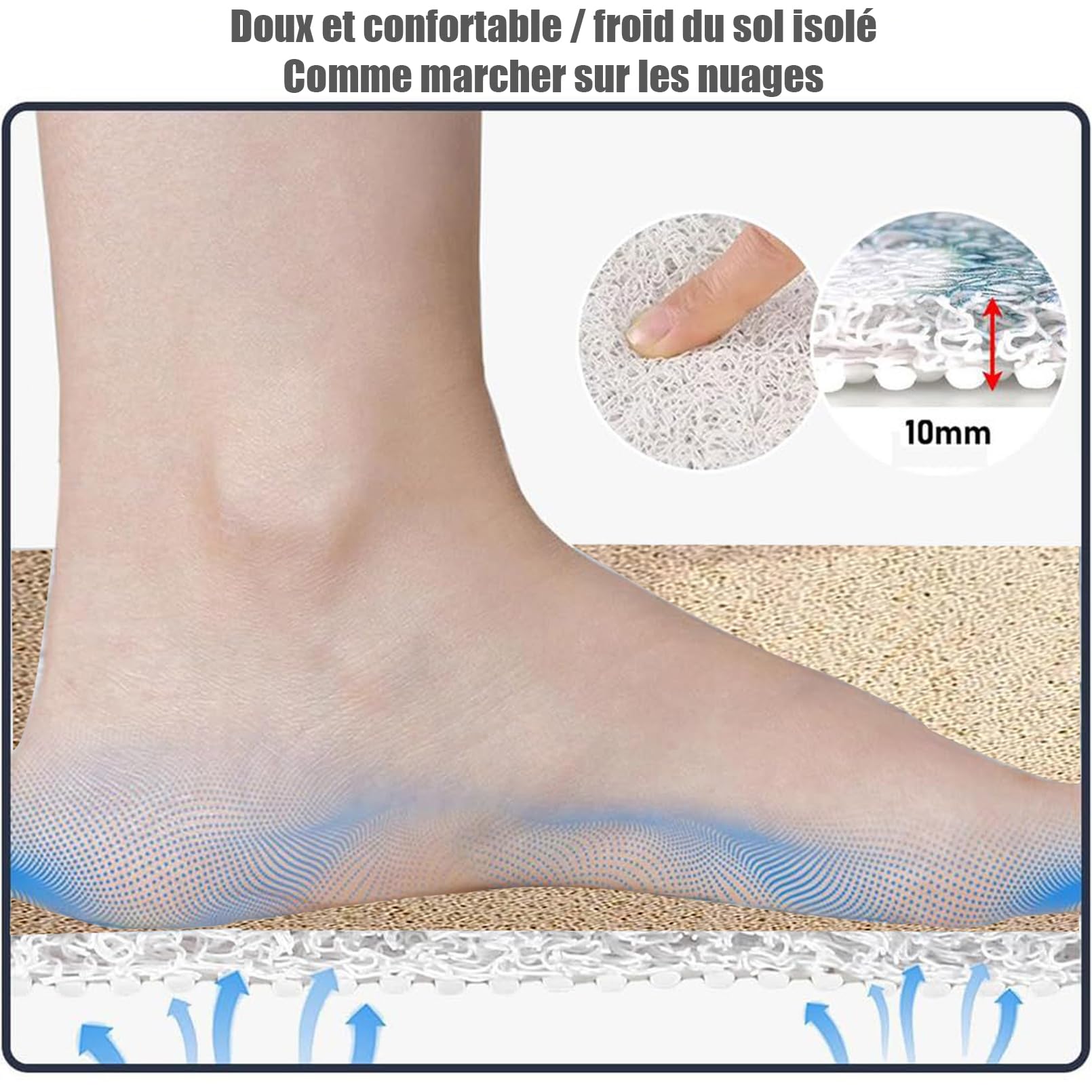 Alfombra Ducha Antideslizante 100x100 cm Alfombrilla Ducha Antideslizante Simplicidad Moderna Alfombra Antideslizante Ducha PVC Suave y cómodo，Alta Permeabilidad al Agua