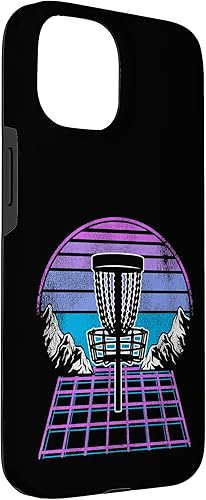 Miniatura 3 de Disco Golf Basket 90s Synthwave Sunset Retrowave Frisbee Golf Case para iPhone 15