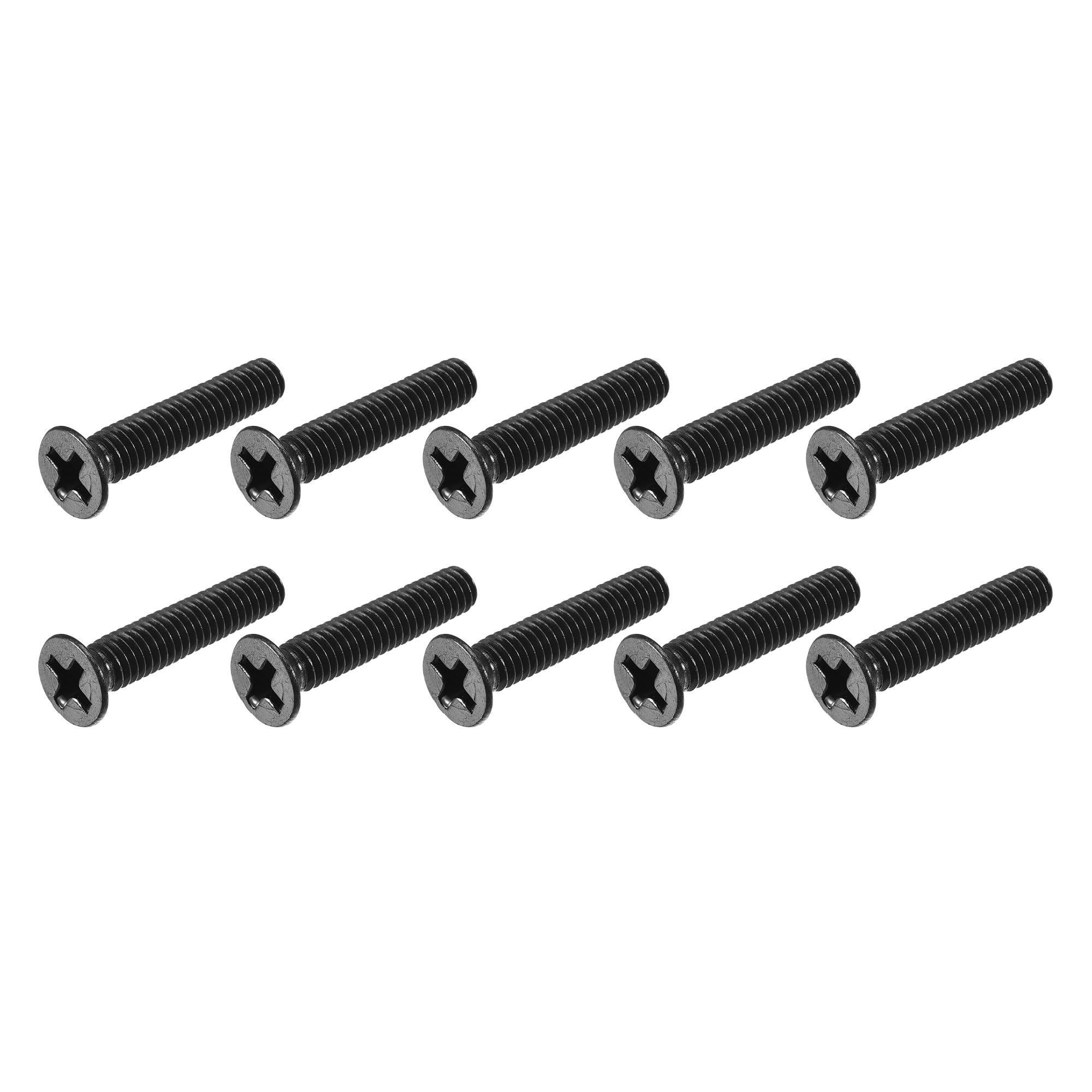 METALLIXITY Phillips Flat Head Screws (M4 x 18mm) 50Pcs, Carbon Steel Machine Screws - for Glasses Watch and Other Small Electronics, Black