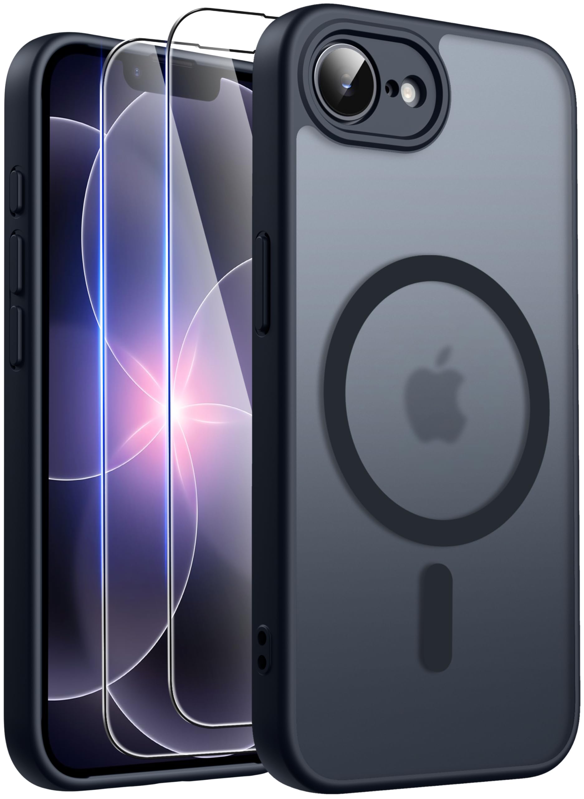 Qasyfanc Magnetic for iPhone 17e Case iPhone 16e Case with 2 Tempered Glass Screen Protector, Compatible with MagSafe, Full Camera Protection, [Anti-Yellowing] Shockproof Protection Phone Case, Clear — view 11