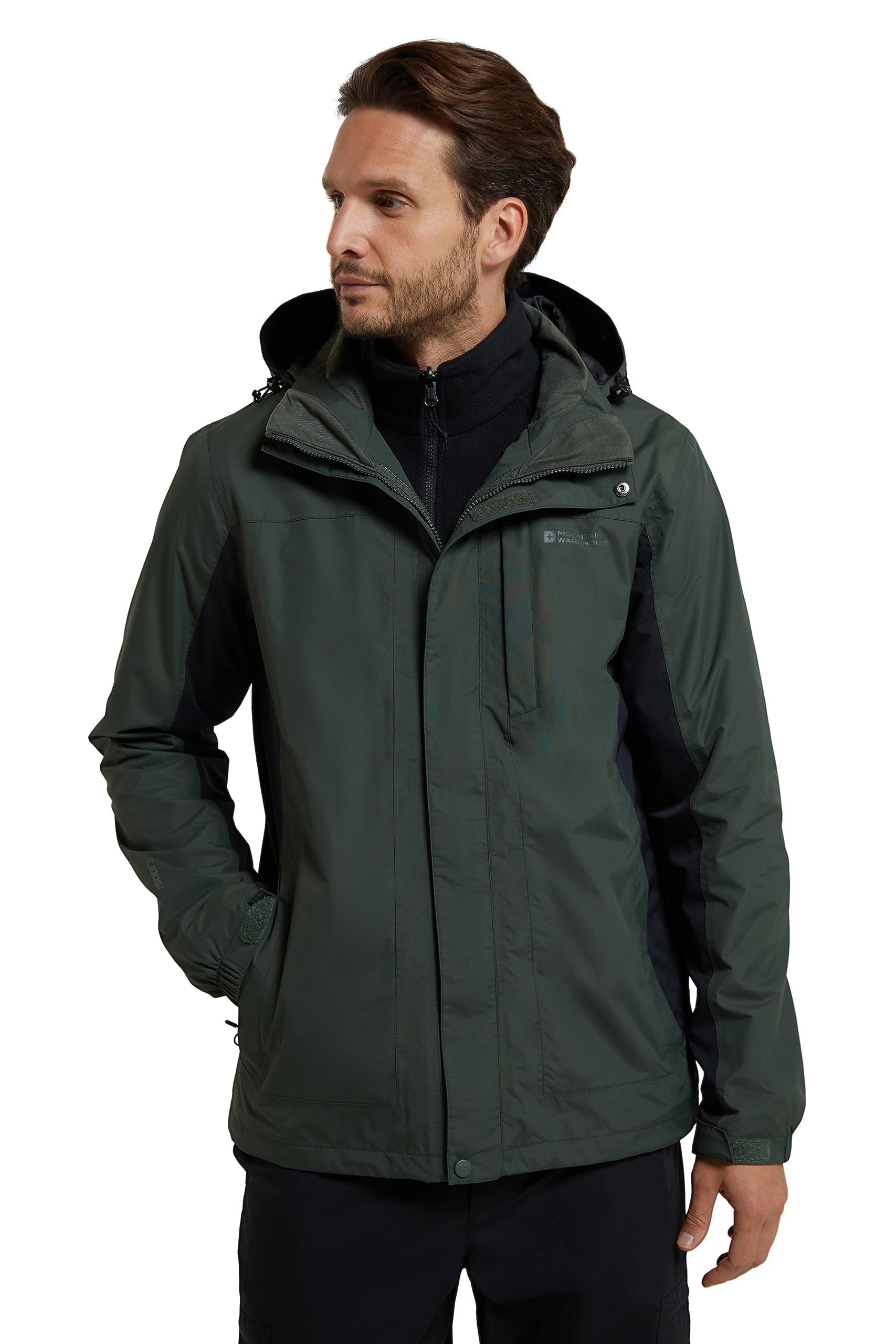 Mountain Warehouse Thunderstorm Mens 3 in 1 Jacket Khaki XS