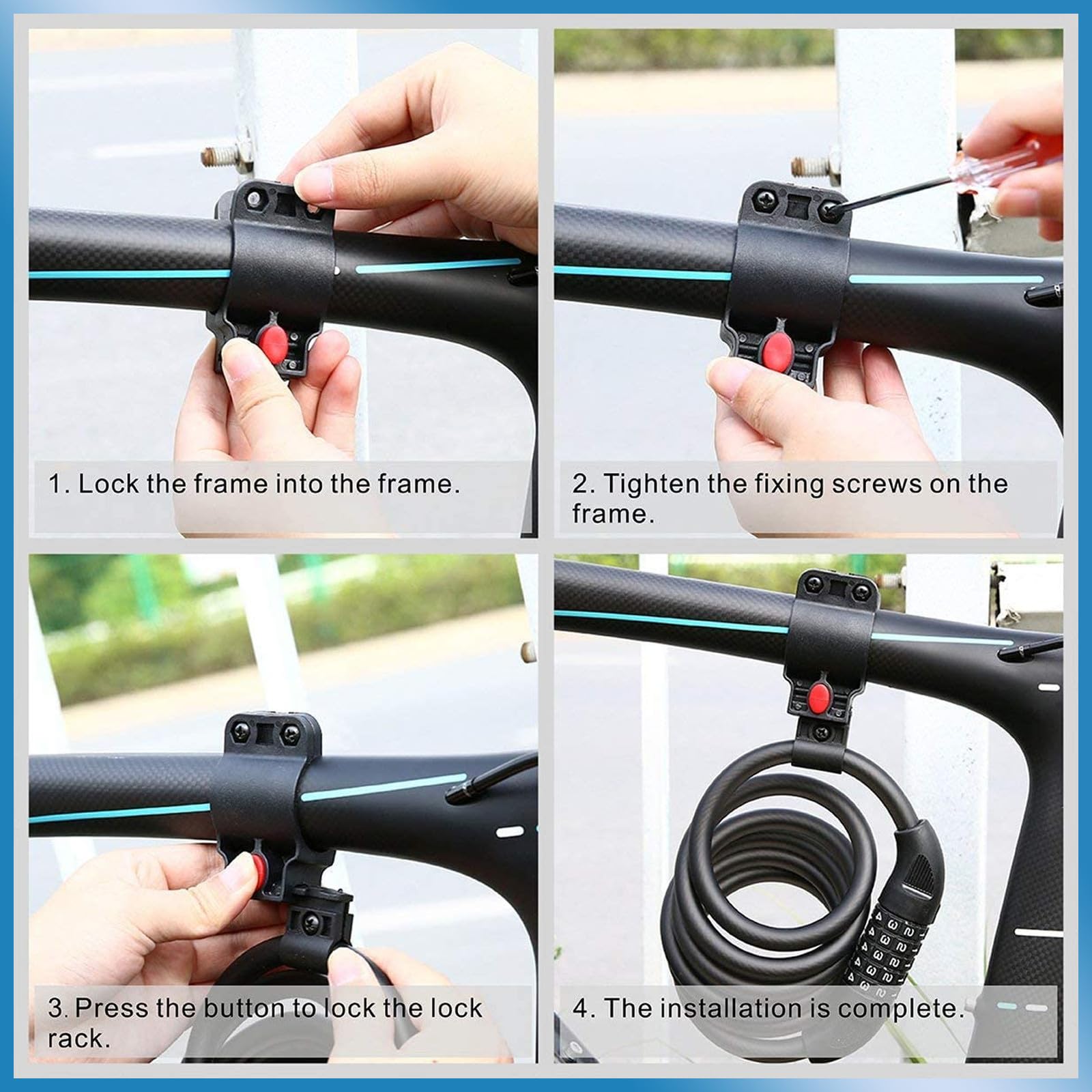 BESTonZON Luccetto per Bicicletta Combinazione Numerica Reimpostabile Cifre Luccetto Catena Cavo Protetto da Rivestimento per Bloccare la Bici