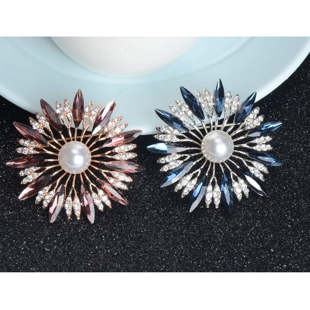 Broche Broche de Flor de Diamante, Broche de Diamantes de imitación de Cristal, joyería Vestido Bufanda Chal Clip