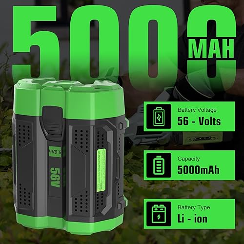 Miniatura 2 de Reemplazo de capacidad de extensión de 5000 mAh para batería EGO de 56 V compatible con batería EGO de 56 voltios Power+ BA2800 BA4200 BA4200T