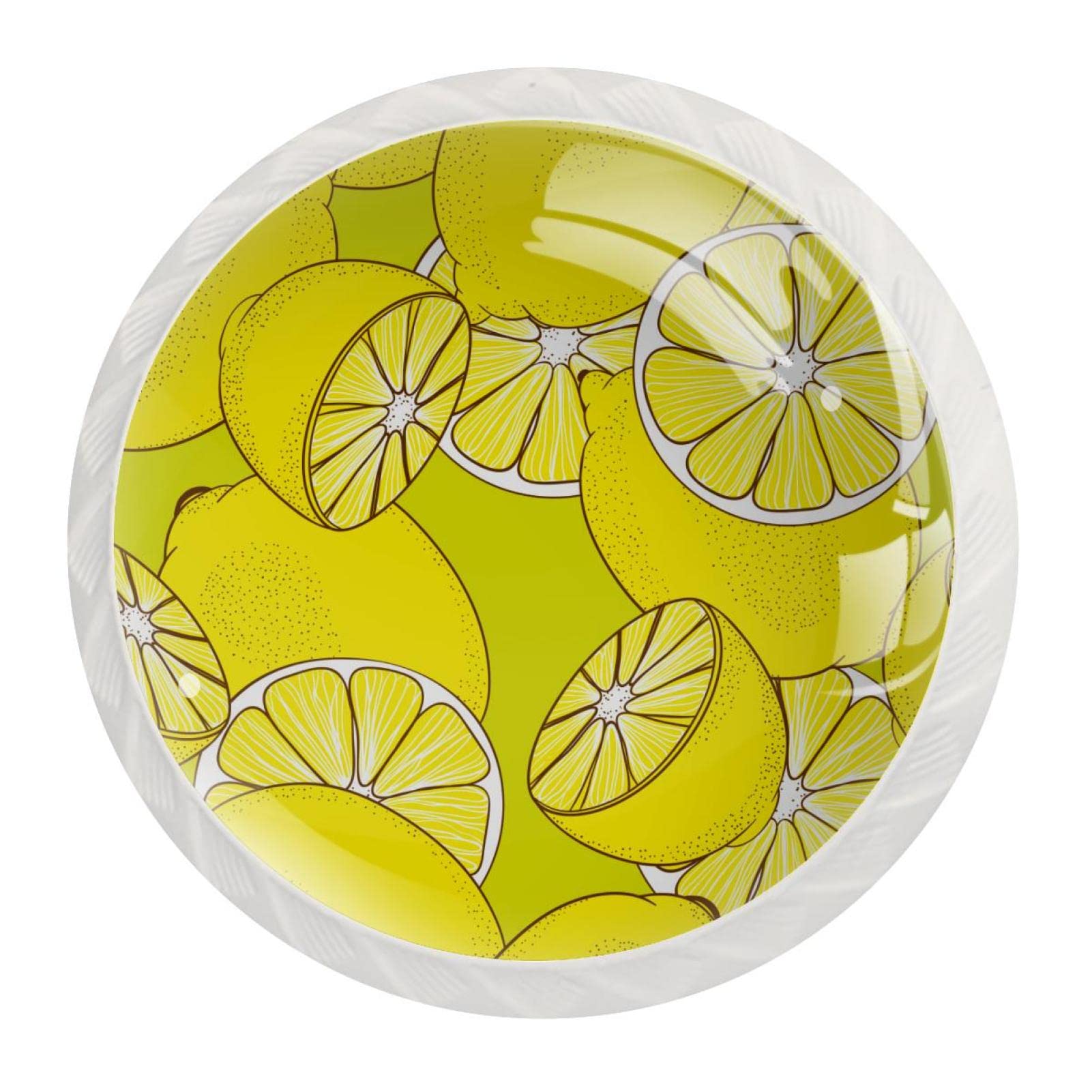 Poignées de tiroir citron jaune au design de fruit cartoon pour meuble et commode