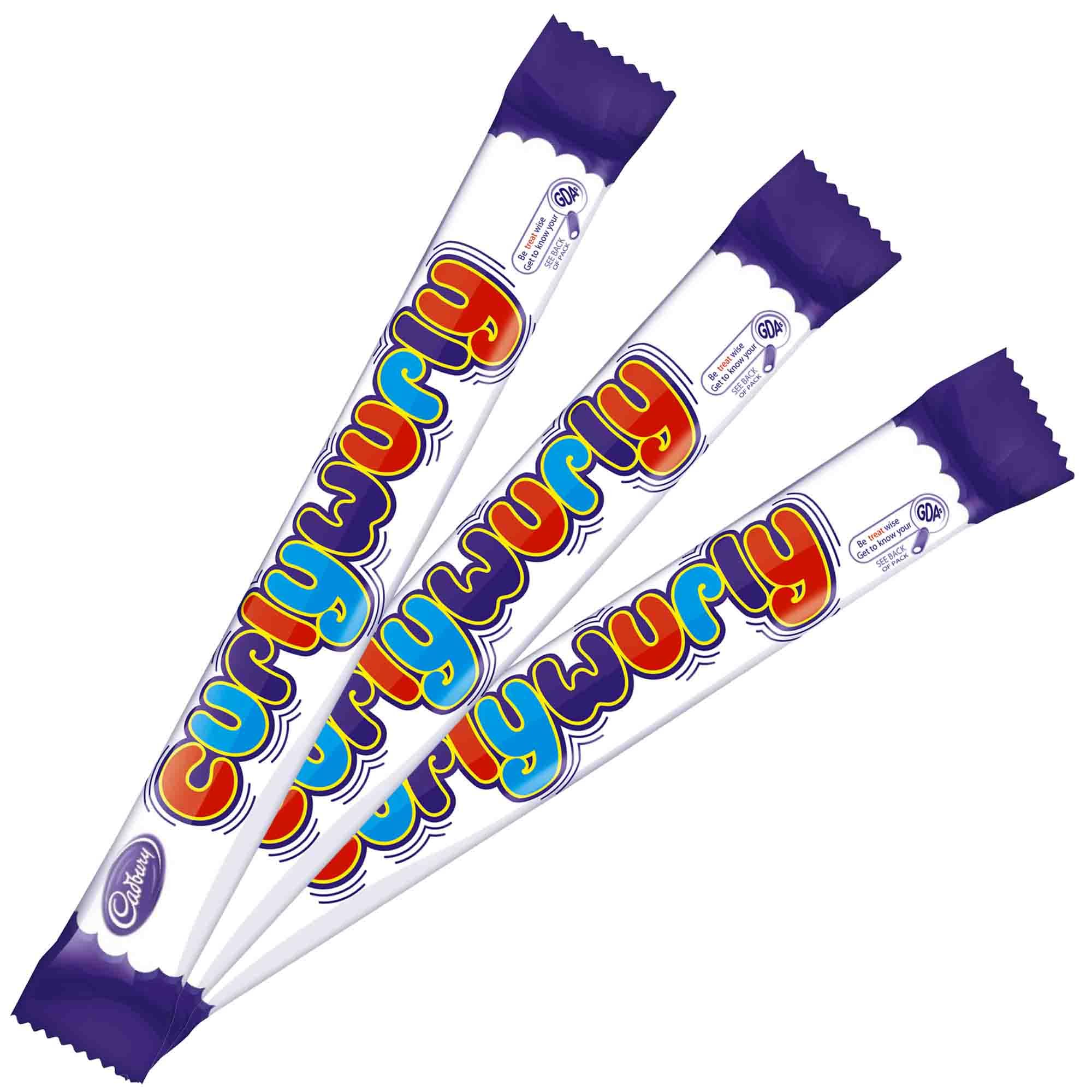 Cadbury's Curly Wurly 3er Multipack im 24er Vorratspack – Weicher Karamell-Zopf mit Überzug aus zarter Milchschokolade – Das Original im Multipack (24 x 64,5g)