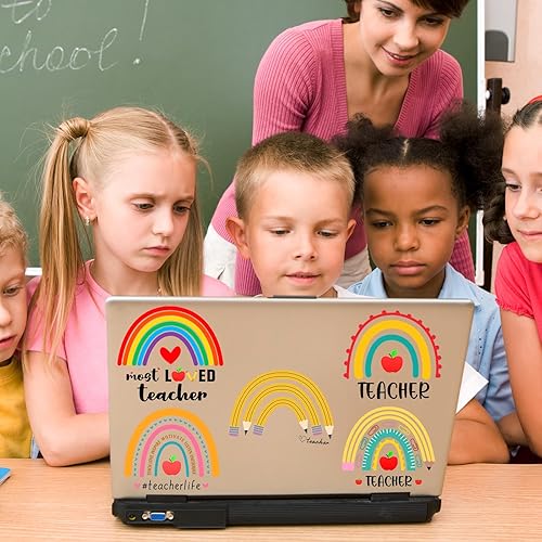 Miniatura 3 de 60 calcomanías de arco iris para profesores para sobres, tarjetas de felicitación, botellas de agua, laptop, colorido para profesores, arco iris,