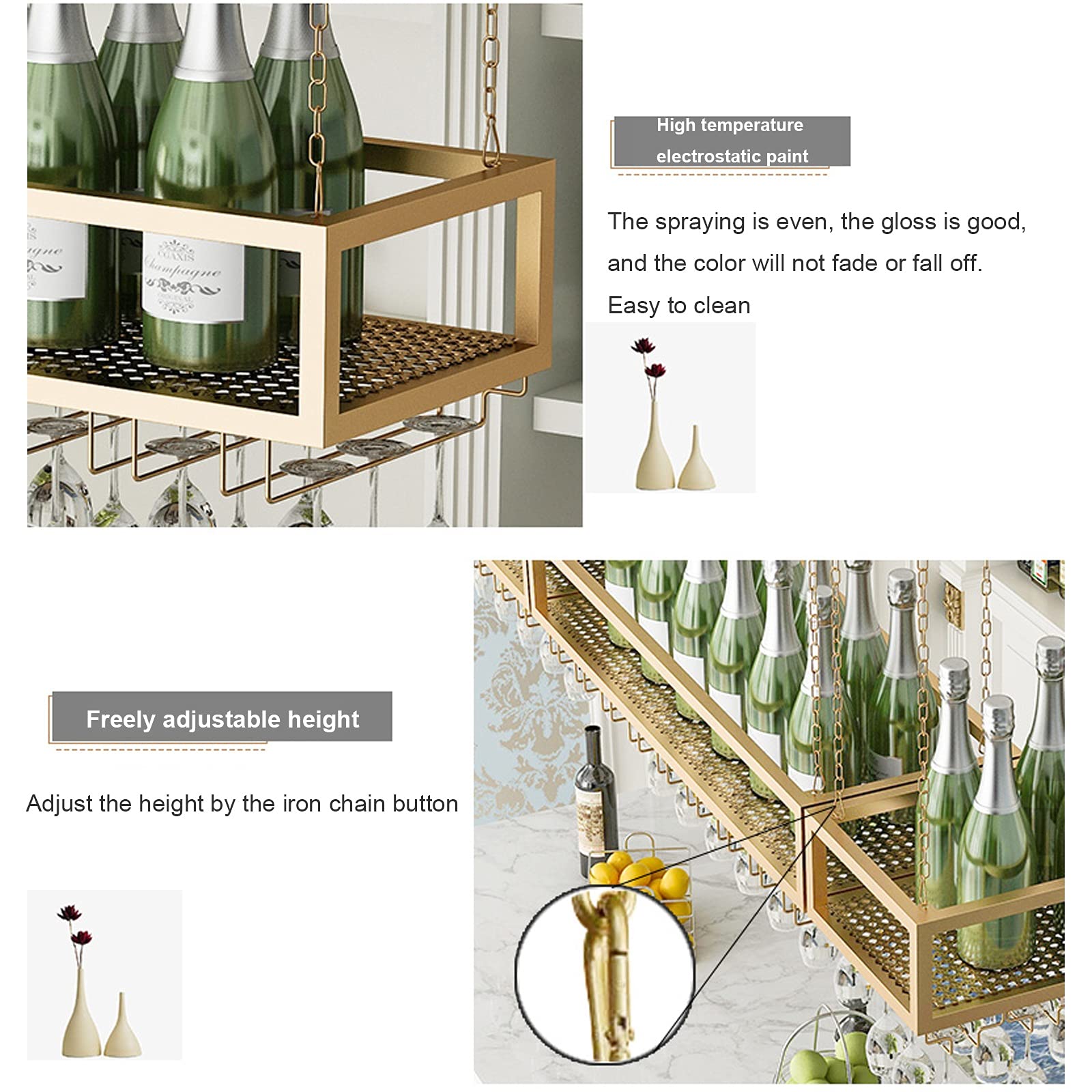 Supports Pour Verres à Vin - Lot De 6 En Fer, Rangement Organisé, Gain De Place Pour Comptoir De Cuisine