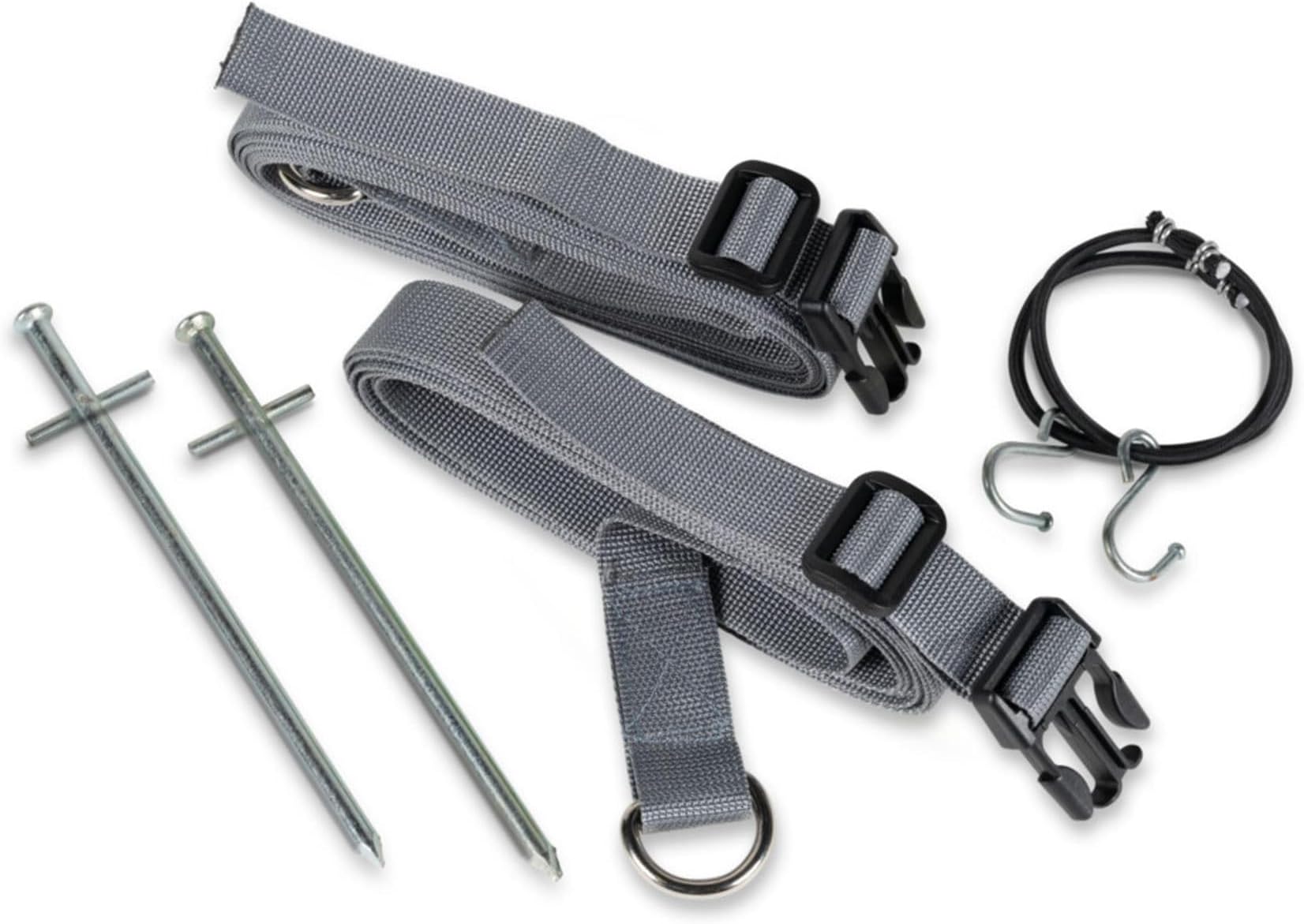 Storm Tie Down Kit Grey - Heavy Duty Awning Straps for Caravan, Motorhome, and Tent, Kampa Storm Straps, Dometic Awning Accessories