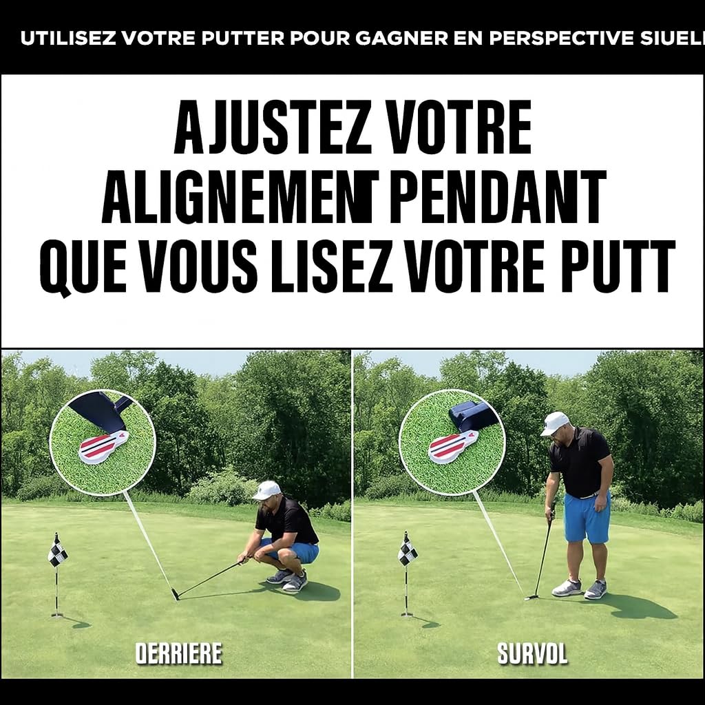 Fraser Fitness Marqueur d'alignement de balle de golf - Accessoires de golf pour aide au putting - Outil de marquage d'alignement de balle de golf pour un golf plus rapide et plus précis - Marqueur de