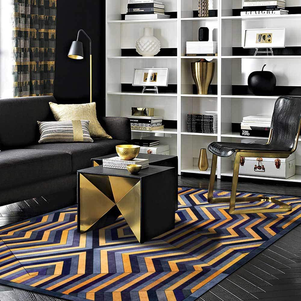 Tapis lavable et antidérapant doux jaune pour couloir et cuisine