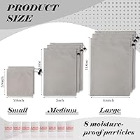 Vista 2 de MUOUM Juego de bolsas de juguetes de almacenamiento de doble cara (8 piezas en 3 tamaños), bolsas de microfibra con cordón, organizador de juguetes