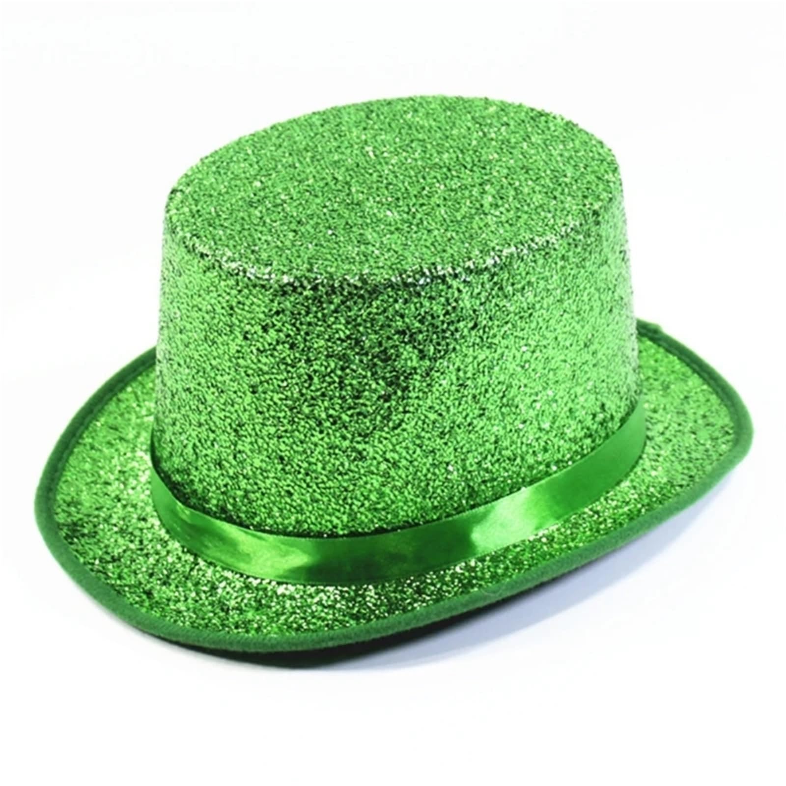 Sombrero De Copa Sombrero De Copa con Purpurina, Sombrero De ala Ancha, Sombrero De Copa De Vacaciones, Disfraz De Mago De ala Corta For Reuniones Al Aire Libre(Green)