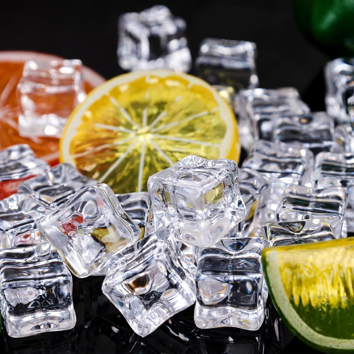 100 sztuk 20 mm plastikowe kostki lodu z tworzywa sztucznego kostki lodu z tworzywa sztucznego do trwałego lodu wielokrotnego użytku, na imprezę, do fotografii