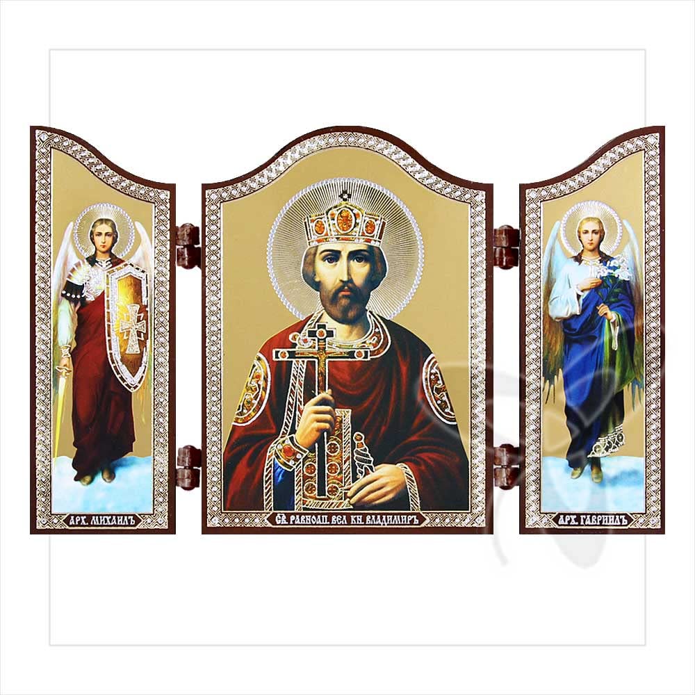 NKlaus Saint Vladimir Christian icon Triptych K Vladimir Ikon Altar 1439