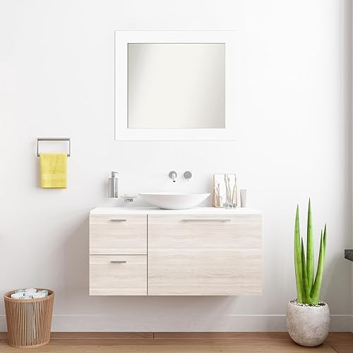 Miniatura 4 de Amanti Art Espejo personalizado, espejo de baño blanco para gabinete, espejo de pared o espejo de tocador de baño sobre el fregadero (26.5 x 29.5