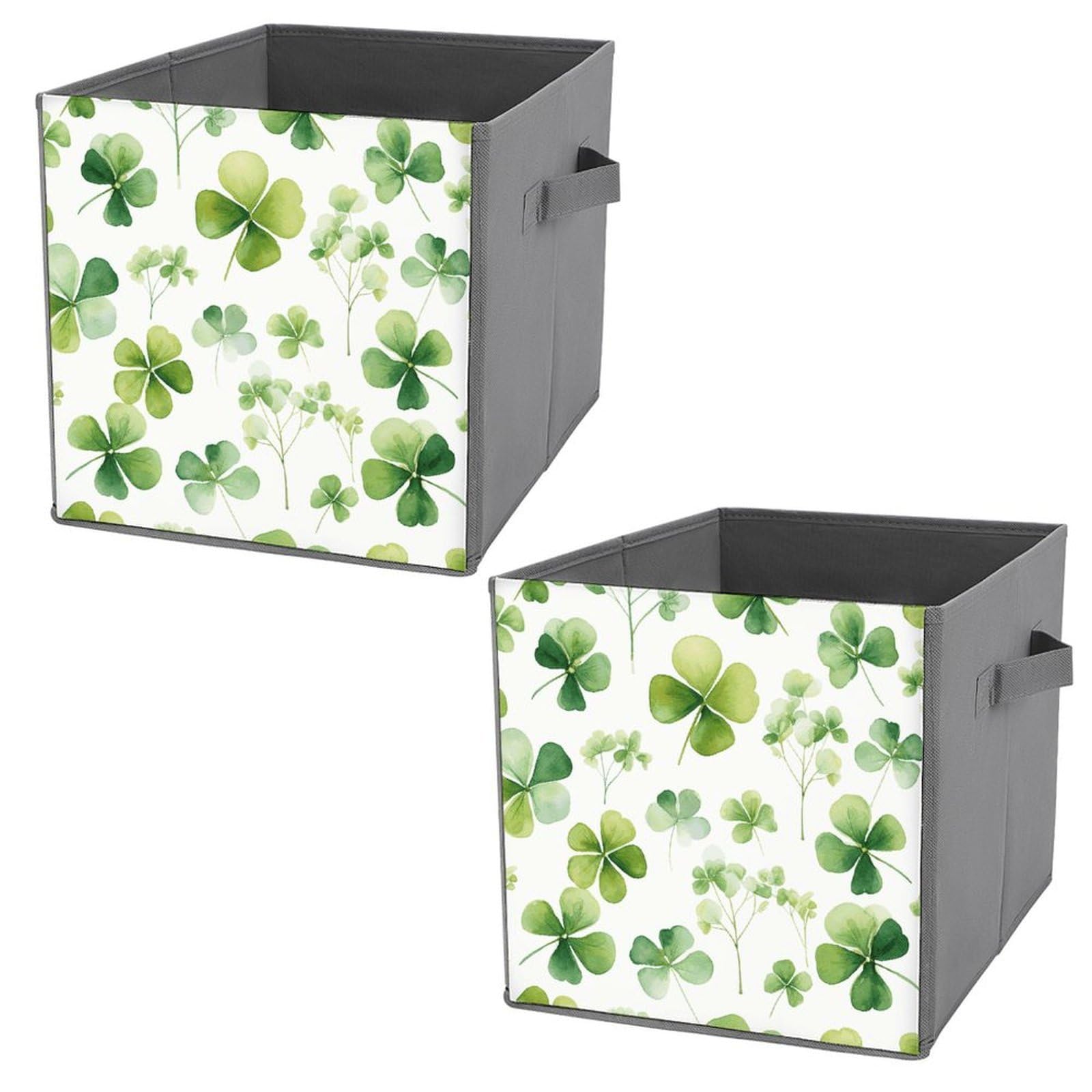 NONHAI Collapsible Storage Bins with Dual Handles Fabric Storage Basket Foldable Cubes Organizer Baskets Clover Storage Boxes for Organizing Clothing Cube Storage Organizer Bins