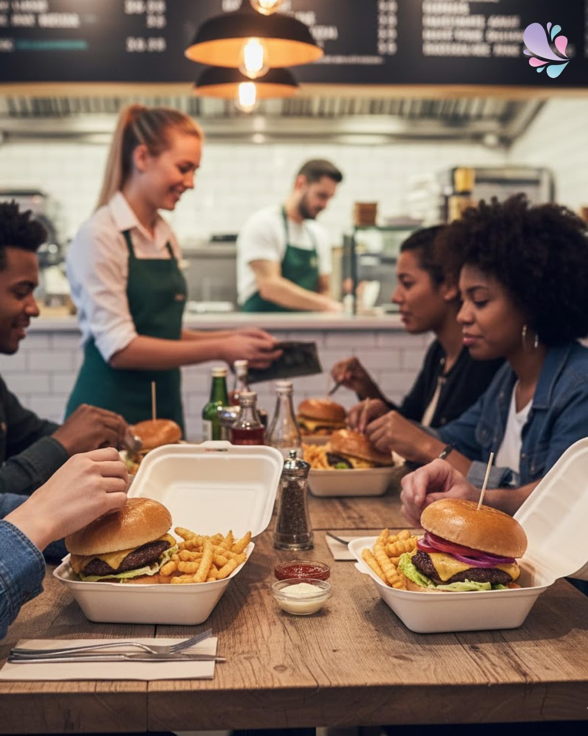 Bagasse-Burgerbox IP6 – 500 Stück