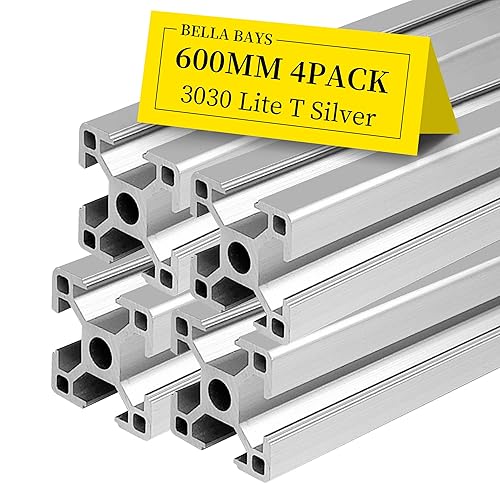 Miniatura 8 de 4 unids 3030 T Slot Perfil de extrusión de aluminio 15.748 in 15.74inch Estándar europeo anodizado extruido lineal guía marco para bricolaje banco