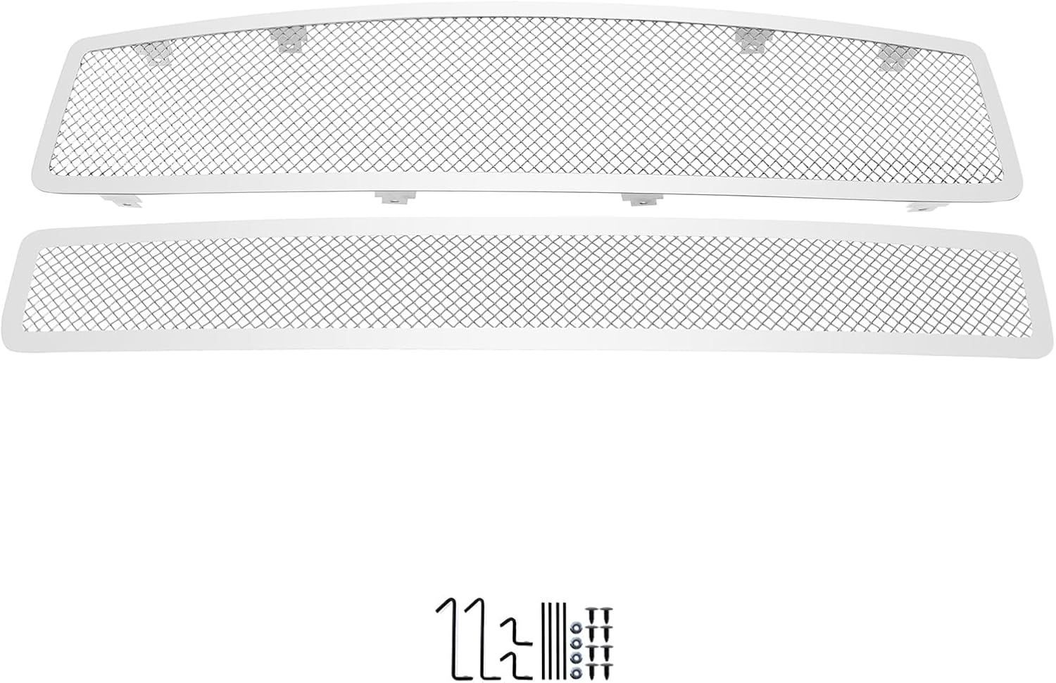 APS Premium Stainless Steel Chrome Mesh Grille Grill Insert Combo Compatible with Nissan Maxima 2009 2010 2011 2012 2013 2014 Main Upper Lower Bumper N19-T47777N