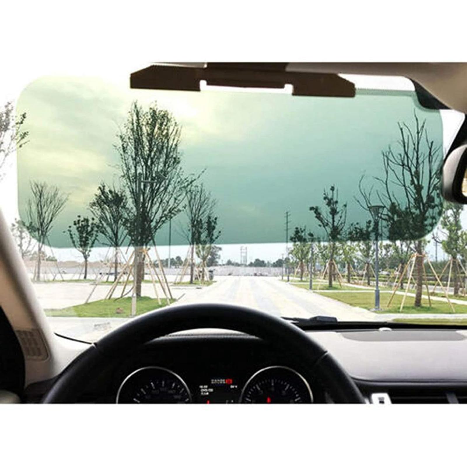 2 in 1 Anti Glare Visor HD Car Sun Visor with Night Vision, Day Driving Sun Blocker Adjustable Shade for Day Night Safe Driving. Retractable and Adjustable Bayonet, Directly (1)