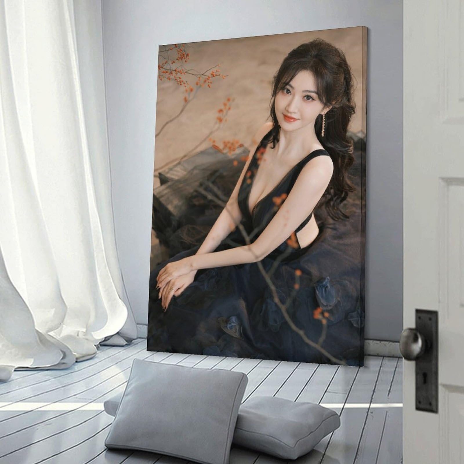 Amazon.co.jp: 中国俳優景甜ジン・ティエン写真Jing Tianキャンバス