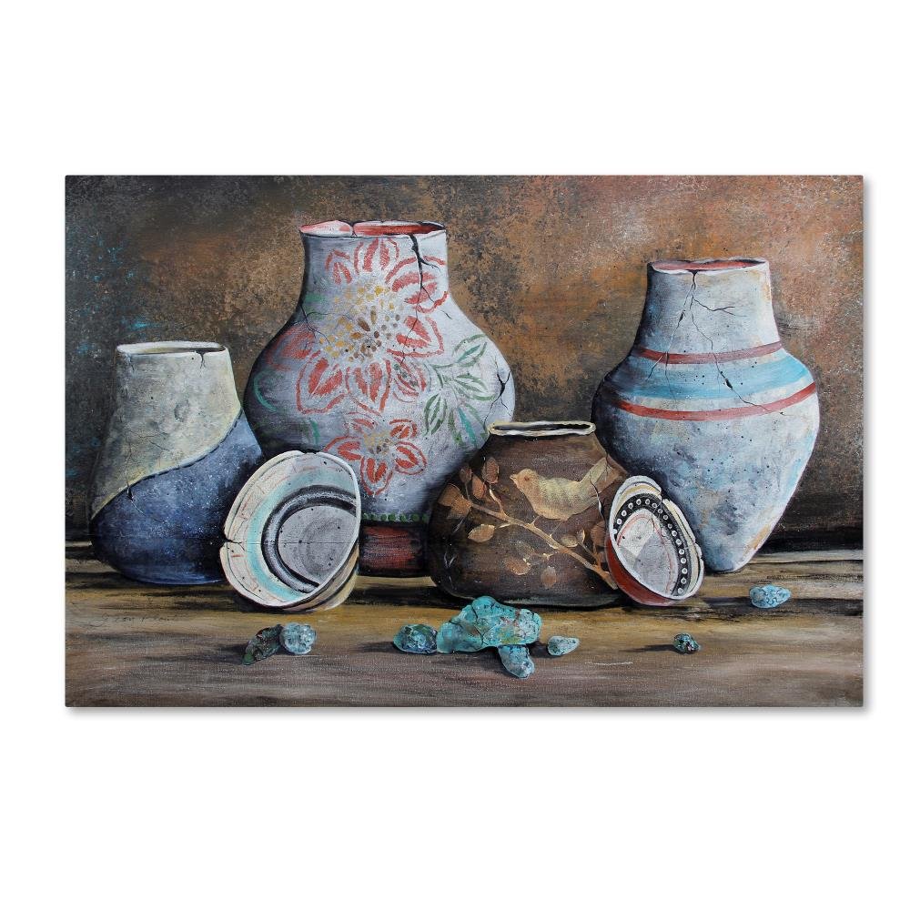 Clay Pottery Still Life 3 by Jean Plout, 16x24-Inch Canvas Wall Art