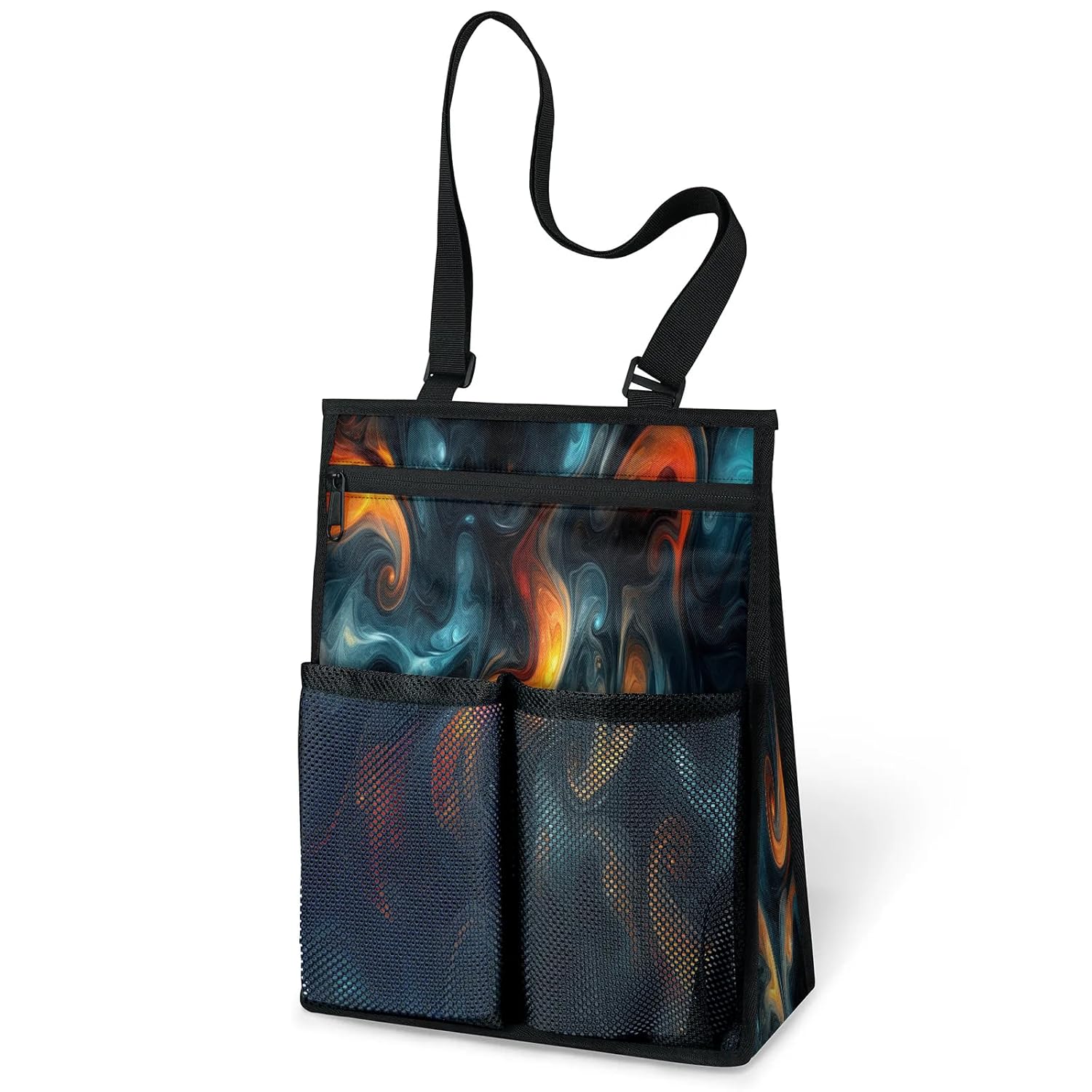 Ourtheme Colors Swirl Portable Shower Bag for Travel Gym Camp Beach Tote Shower Caddy Bags Hanging Toiletry Organizer