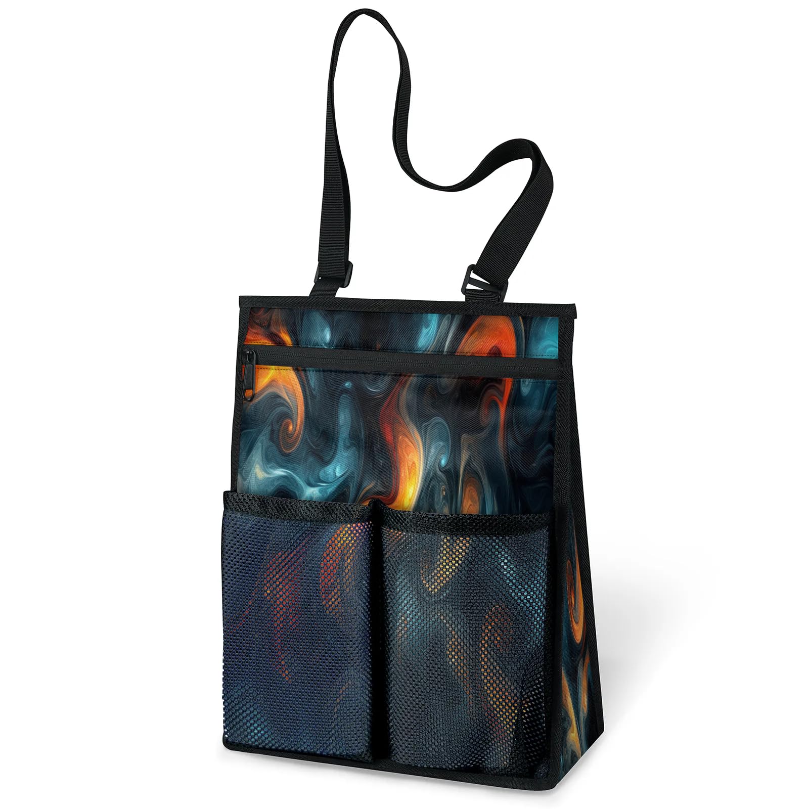 Ourtheme Colors Swirl Portable Shower Bag for Travel Gym Camp Beach Tote Shower Caddy Bags Hanging Toiletry Organizer
