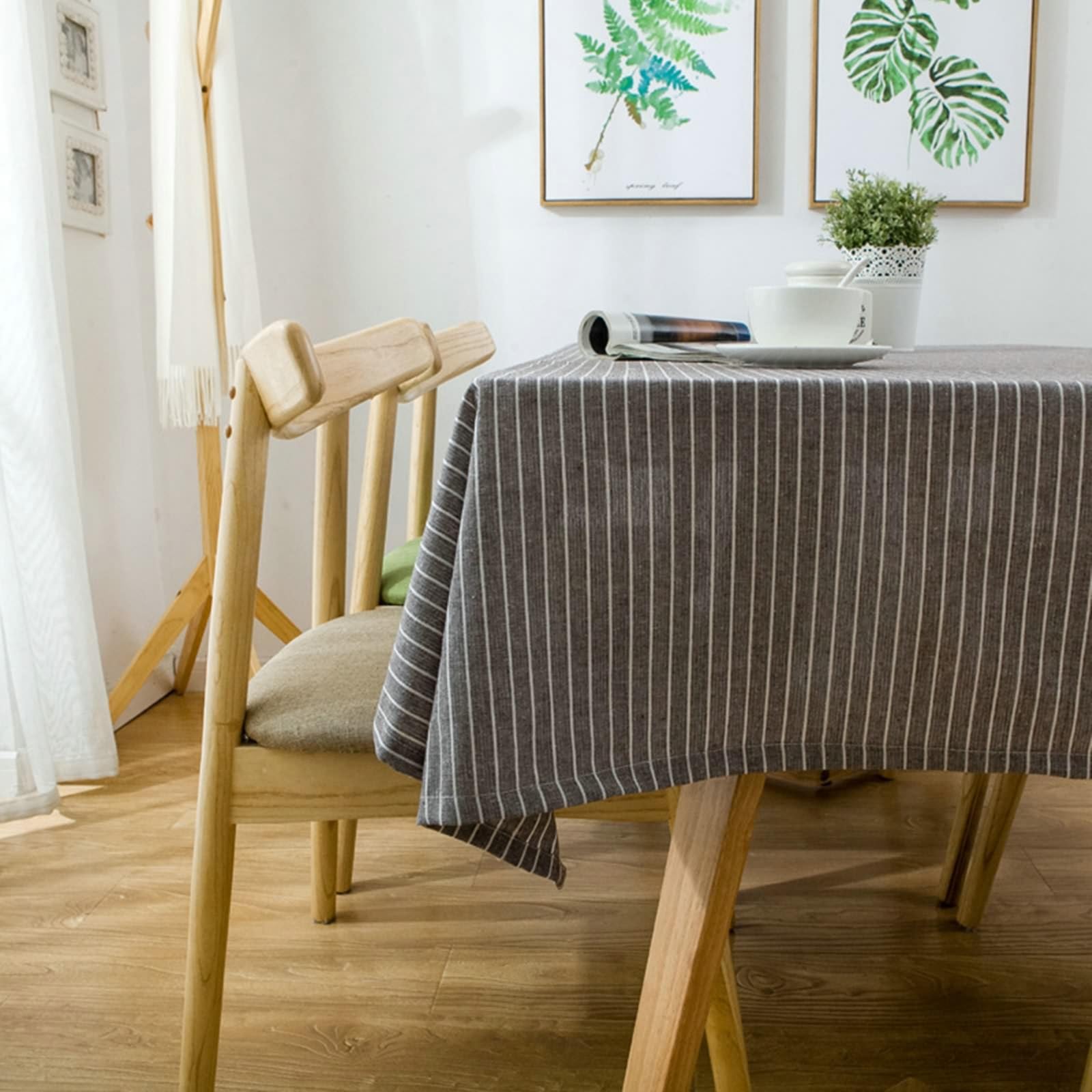 Tovaglia Decorativa Rettangolare 100x160 cm in Cotone per Cucina 2-4 posti con Motivo a Righe 40x62 Pollici (Larghezza x Lunghezza)