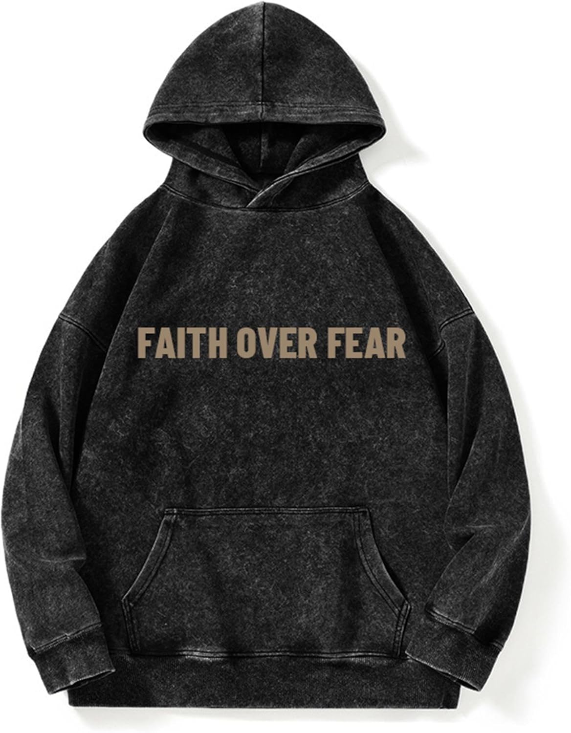 Unisex Acid Wash Christian Hoodie Bible Verse Graphic Pullover Sweatshirt Jesus Religious Gifts for Church Wear