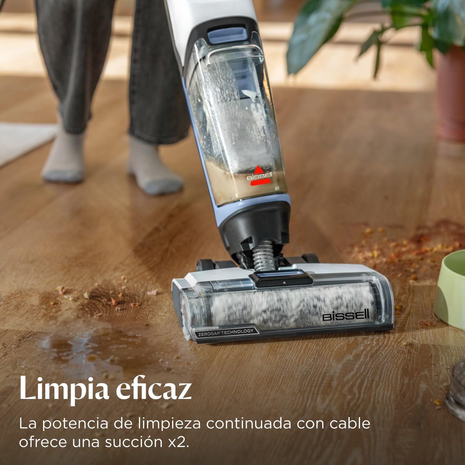 BISSELL CrossWave Edge, aspiradora de mano en seco y húmedo, limpieza potente de suciedad de mascotas, aspiradora en húmedo con tecnología ZeroGap, aspiradora para fregar, multisuperficie, 4088N