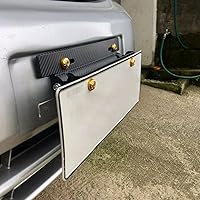 Vista 7 de BESULEN Marco de matrícula de fibra de carbono, soporte de placa de automóvil de acero inoxidable a prueba de sonajeros, soporte ajustable