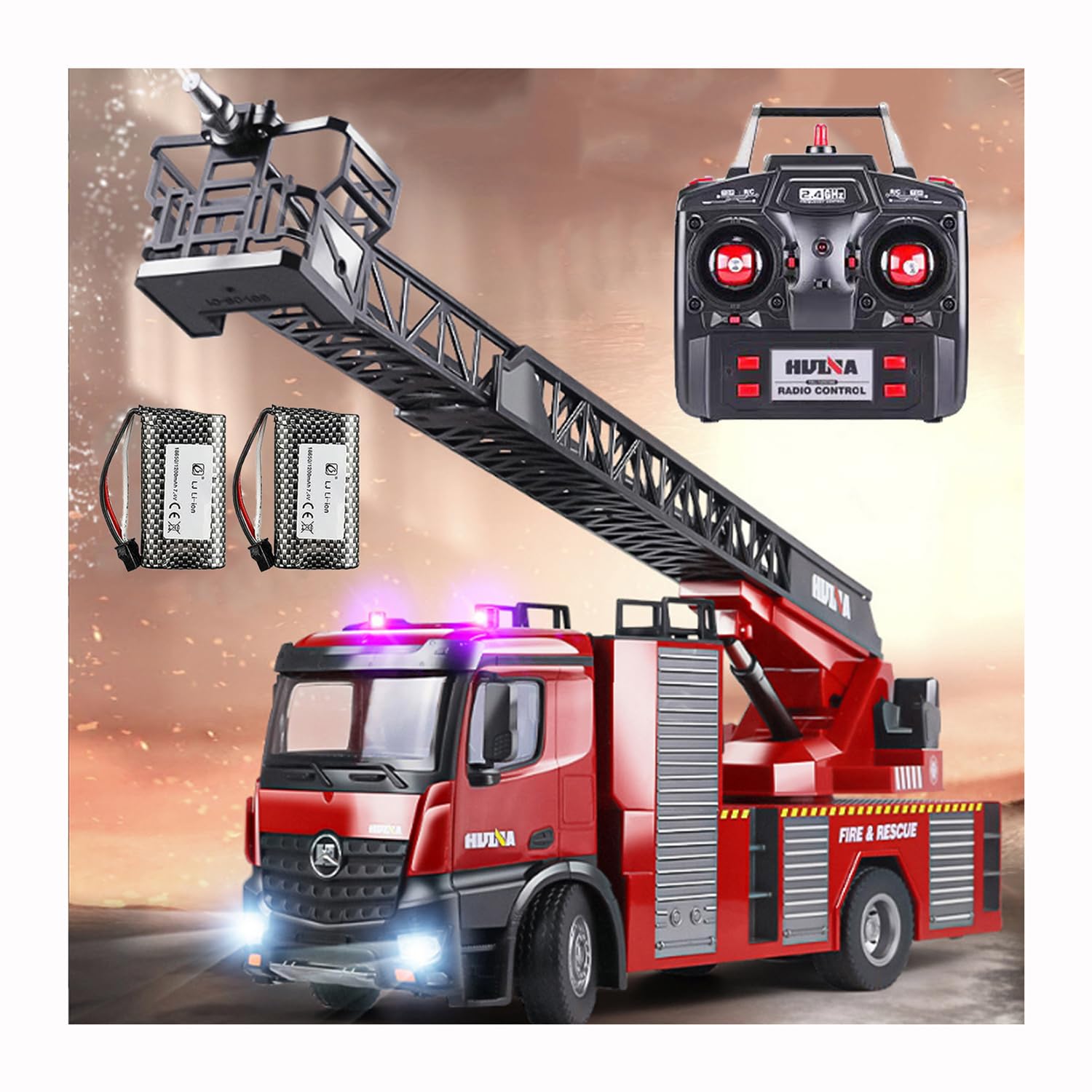 【新品未使用美品】ヨネザワ　ベル付　ふそうハシゴ消防車リフトアクション 3513-2.jpg