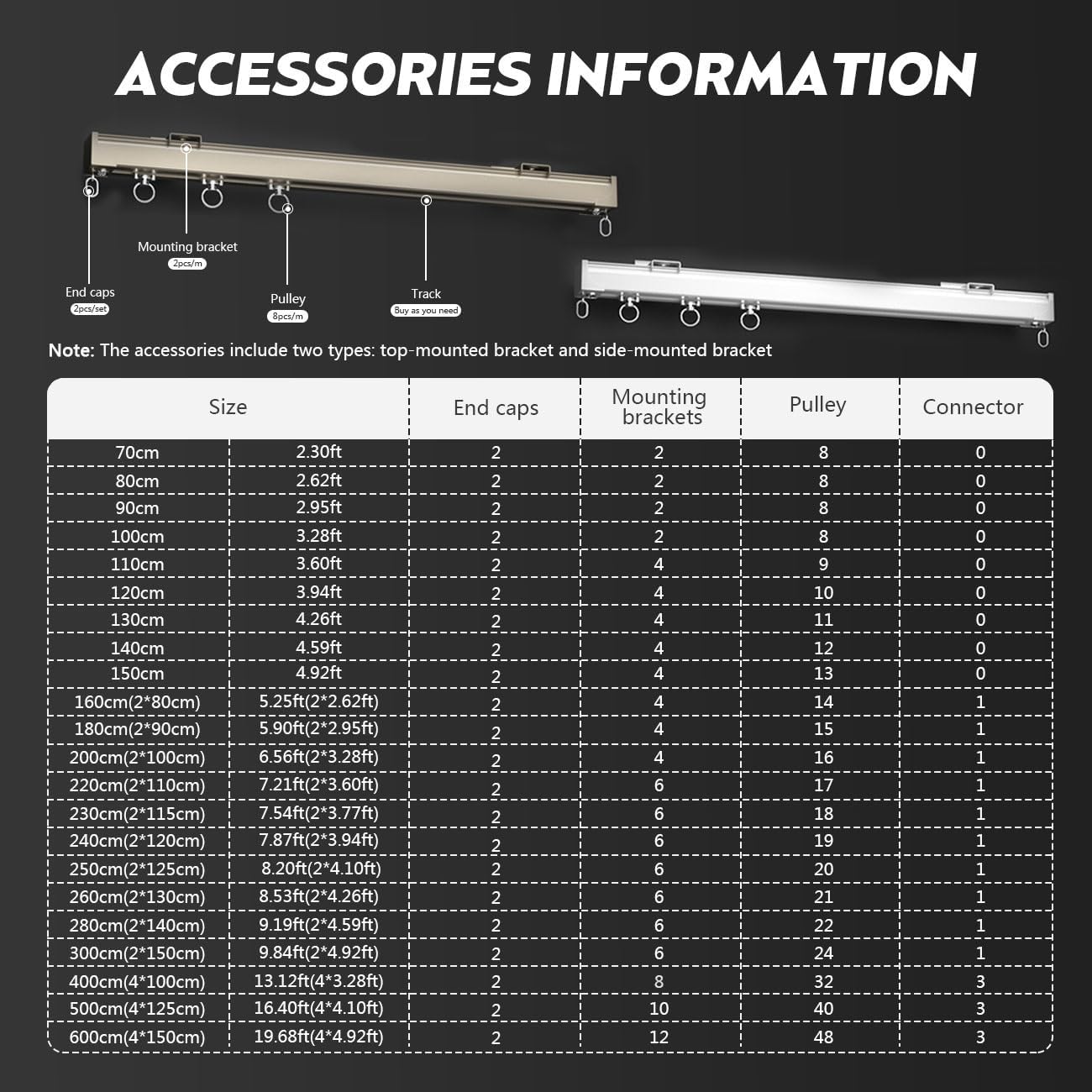 Heavy-Duty Ceiling Curtain Track with Mute Rollers, Room Dividers & Curtain Rods for Living Room, RV, Bunk Bed & Bay Windows - 150cm/4.3ft, Champagne Color