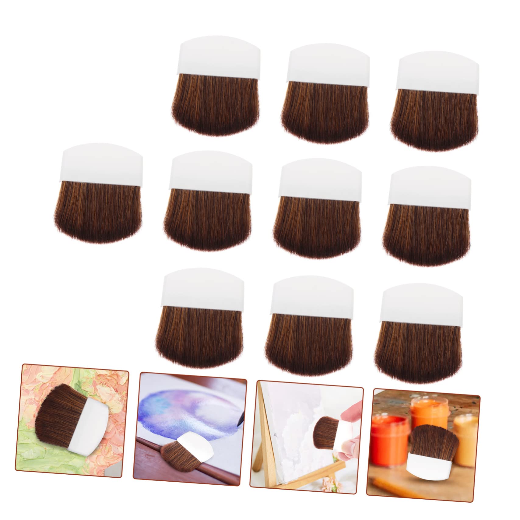 OSALADI Conjunto De Cepillos Pequeño Arte Diminuto Mini Pinceles De Pintura Cepillo De Dibujo Pinceles De Artistas Cepillo De Color De Agua Brocha Fibra 10 Piezas X 4