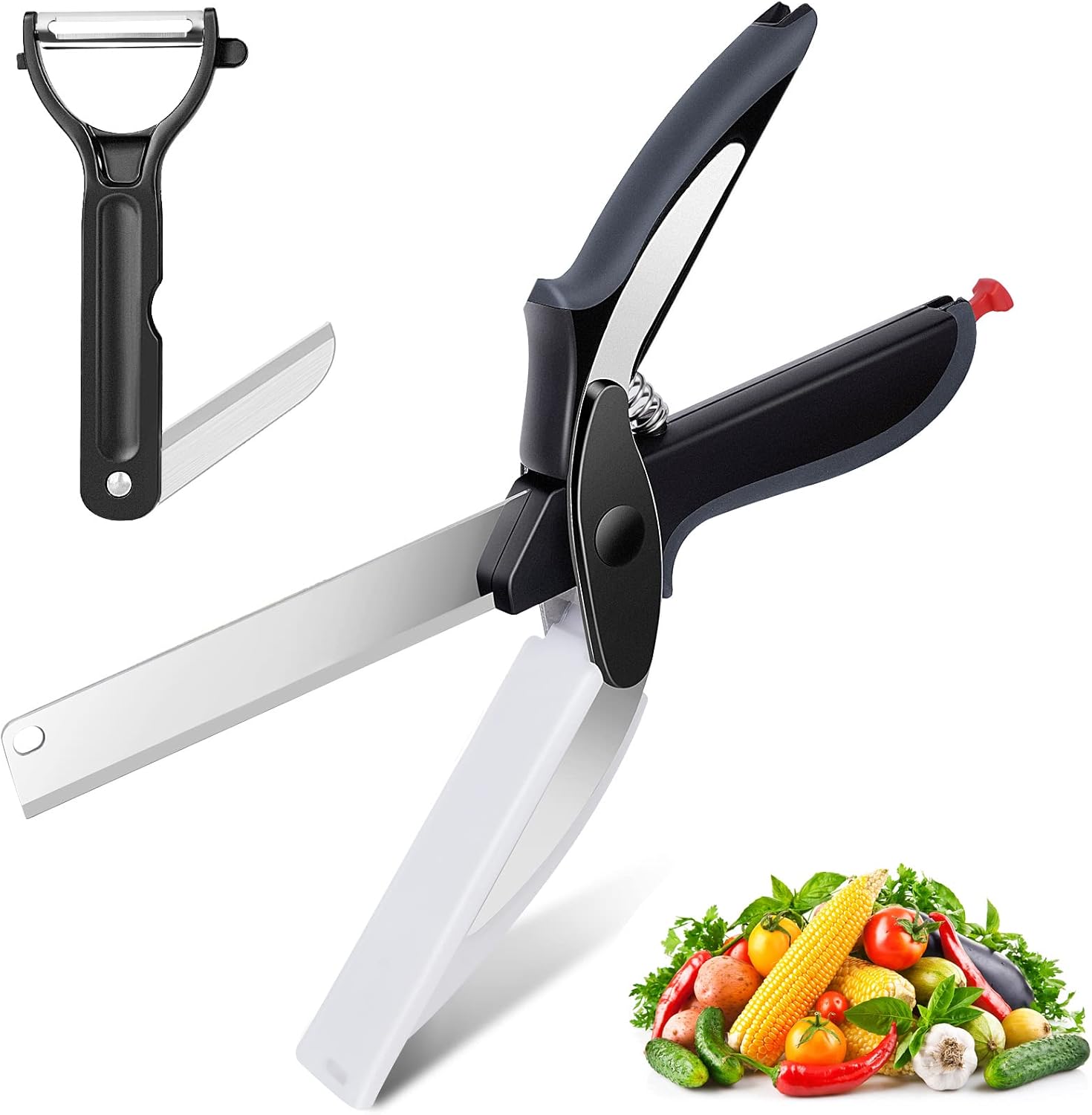 Amazon.com: LEEPENK Vegetable Cutter Food Scissors, Salad Chopper ...