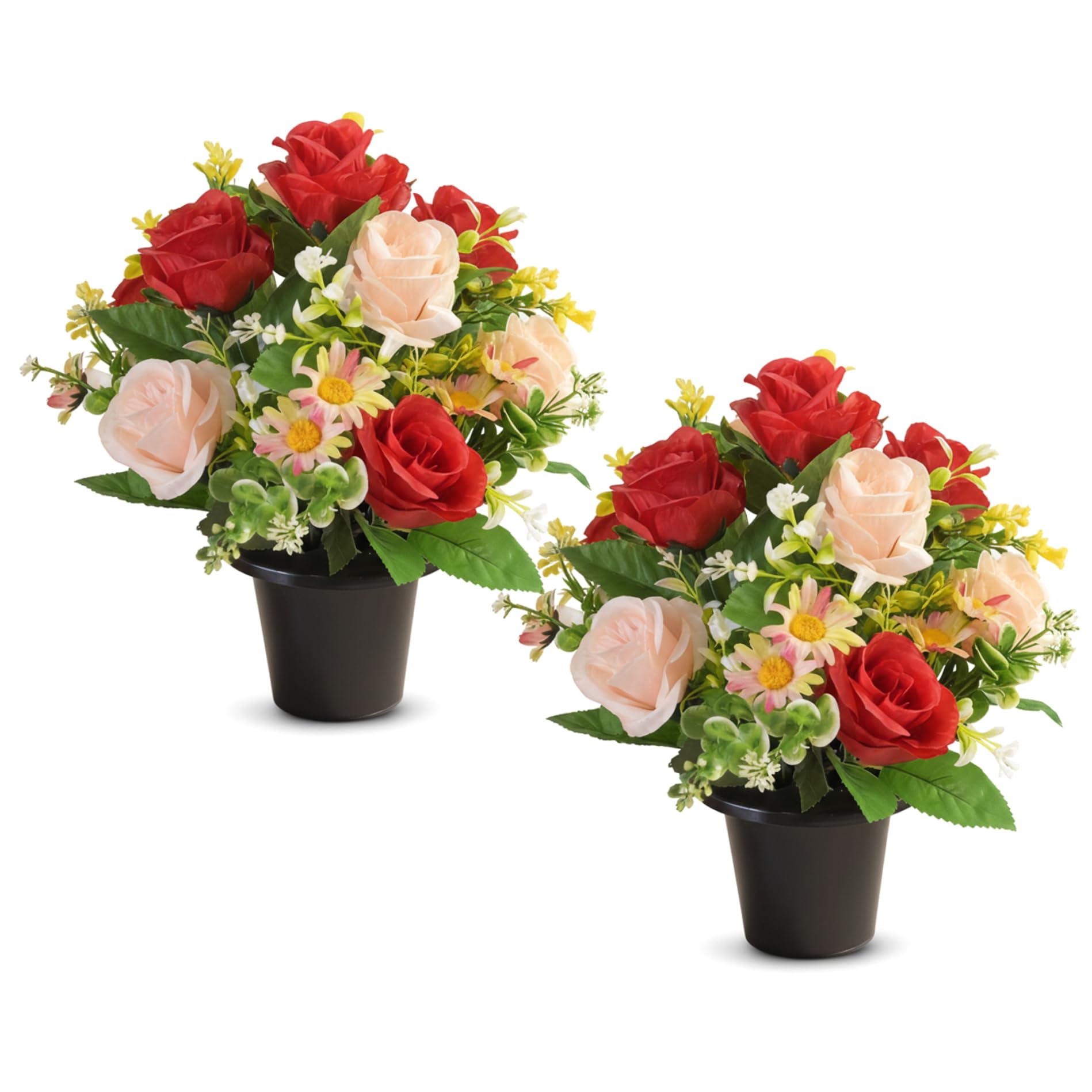 Fleurs artificielles durables en pot lesté pour intérieur et extérieur