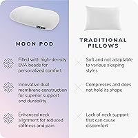 Vista 5 de Almohada Moon Pod para dormir de espalda, estómago y de lado, almohada 4D (gris espacial) - Almohada de cama ergonómica para aliviar el dolor