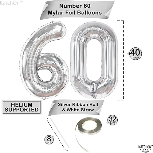 Vista 49 de KatchOn, Globos morados grandes del número 60, 40 pulgadas, globos de cumpleaños de 60 años, decoraciones moradas de 60 cumpleaños, globos de 60