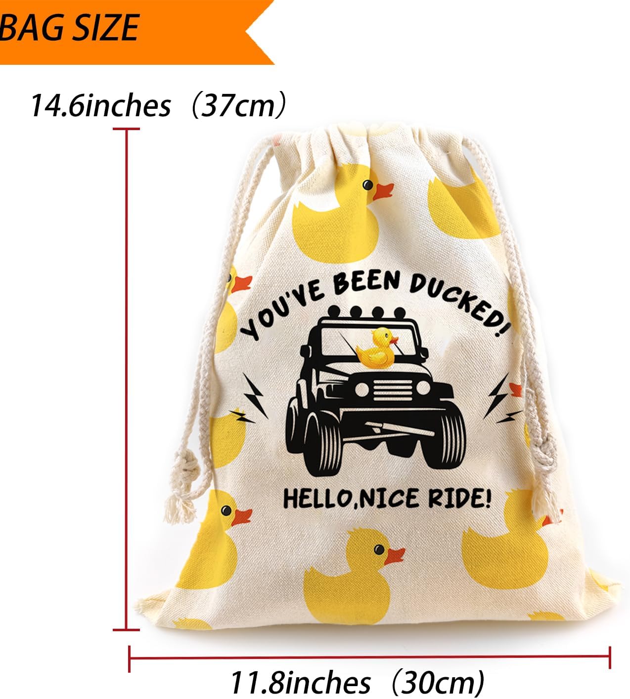 LANBAIHE Ducks Ducking Drawstring Bag, Rubber Duck Bag, Reusable Rubber Duck Bag, Great Gift for Any Duck Enthusiast 14.6 x 11.8 inches