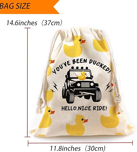 Miniatura 29 de LANBAIHE You've Been Ducked Bolsa de goma con cordón de pato Bolsa de pato de pato Bolsa de pato de goma reutilizable 13 x 10 pulgadas