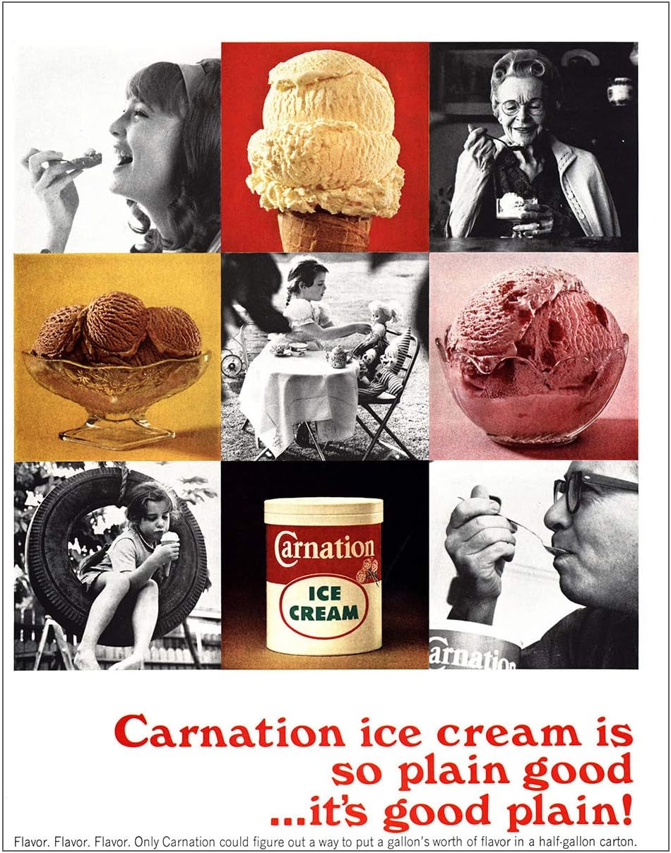 RelicPaper 1966 Carnation Ice Cream So Plain Good