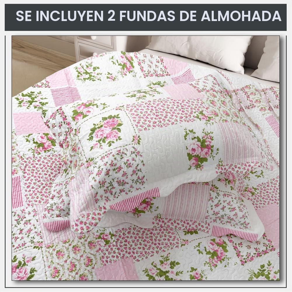 Emma Barclay Cotswold - Colcha para Cama Individual, 100% poliéster, Color Rosa