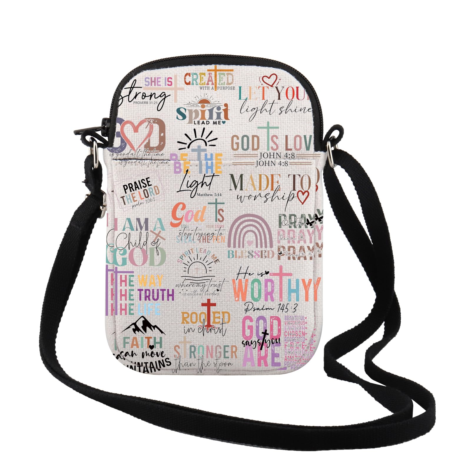 TSOTMO Religious Gift The Way The Truth The Life Christian Crossbody Bag Bible Verse Gift Inspirational Gift for Women